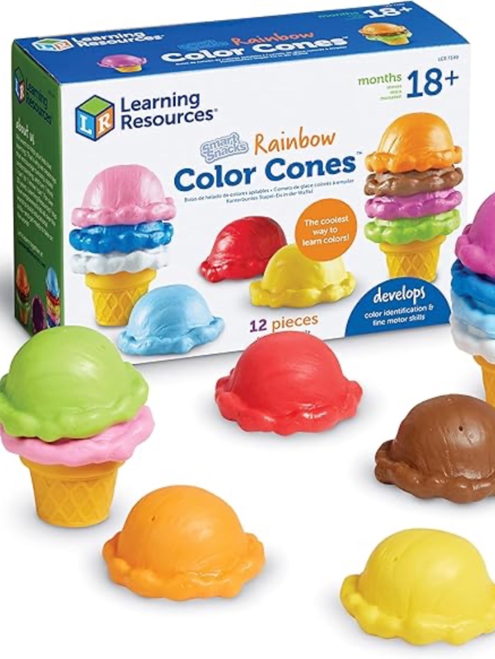 Learning Resources Smart Snacks Rainbow Color Cones Toddler 18+ months